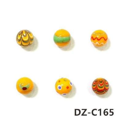 6pcs Orange Rare Glass Ball Marbles Creative Pinball