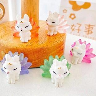 Luminous Resin Ornament Cute Glow Fox Mini Tailed 1PC Nine