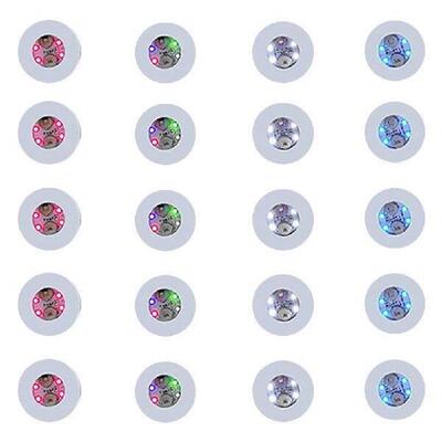 25 Pcs LED Coaster Round Flash Cup Mat Sticker Lights for