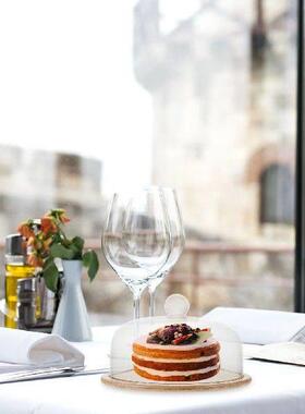 Cake Display Tray Cover Kit Glass with Show Rack Food Plate