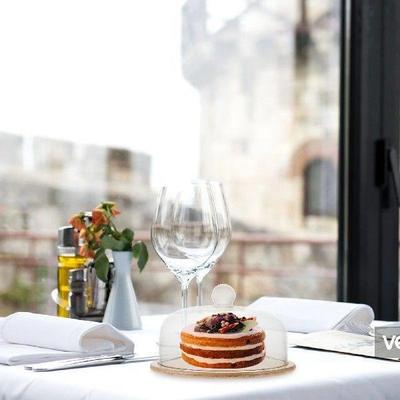 Cake Display Tray Cover Kit Glass with Show Rack Food Plate