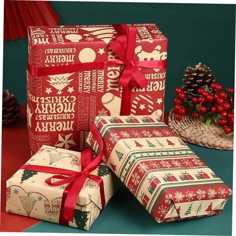 10 Roll Christmas Gift Wrapping Paper Xmas Tree Snowflake