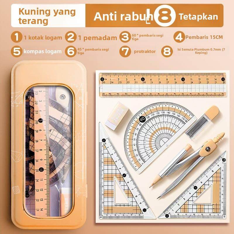 Geometry Set for Students Math Protractor Compass with Ruler