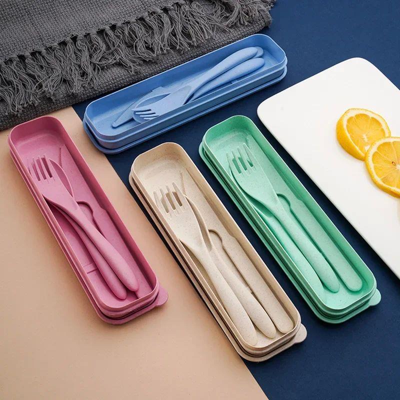Creative portable cutlery box knife, fork and spoon set plas
