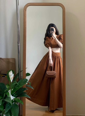 Meliss Lazy高级感炸街减龄气质露腰小衫+半身裙套装  5106#  YXY