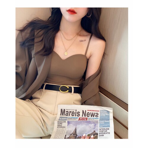 小吊带背心女内搭带胸垫美背文胸一体内衣打底抹胸冰丝网红上衣bf