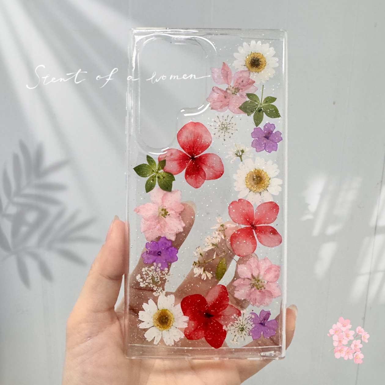 夏日小雏菊适用苹果17干花手机壳iPhone16Promax透明滴胶14手工13定制15永生花三星s25手工华为p80真