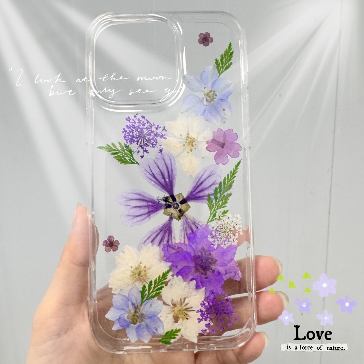 diy手工定制永生花适用苹果17 16手机保护套15promax日系真花华为mate70/p80/nova14感喷小米1