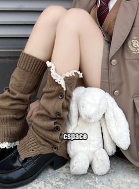 美拉德堆堆袜套辣妹y2k腿袜jk小腿袜女2025秋冬新款棕色腿套保暖