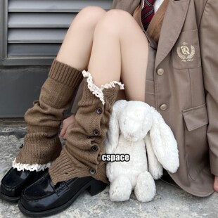 美拉德堆堆袜套辣妹y2k腿袜jk小腿袜女2025秋冬新款 棕色腿套保暖