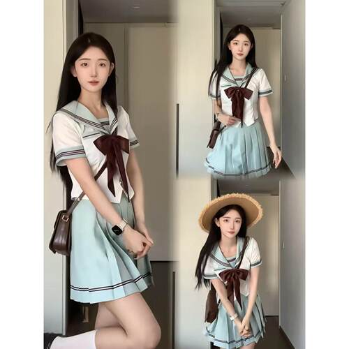 澜岛中小巧莓JK收腰水手服套装长袖春秋学院风校供制服百褶裙