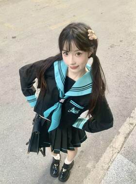 青本会长袖jk制服套装秋冬短裙水手服校服日系校供
