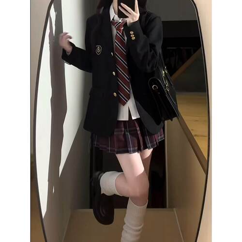 澜岛中花千猪原创圣研高西装学院风jk制服三粒扣多色西服百搭外套