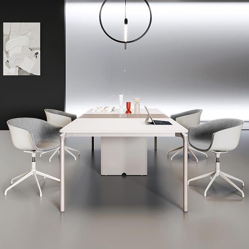 YM-HYZ会议桌长桌简约现培代会议室桌组合轻奢白色椅六小型开会桌