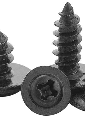 P片764WA十字带槽圆头带垫黑色自攻螺丝盘头介子自攻螺钉M2/MM3/4