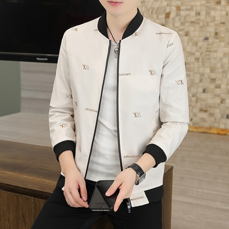 潮牌外套男士春秋款中青年休闲棒球领薄款夹克户外防风夹克衫外套