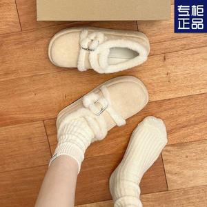 加绒加厚厚底勃肯棉鞋女款2025爆款冬季雪地靴保暖防寒毛毛鞋