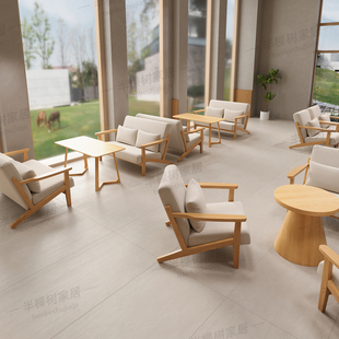 咖啡厅桌椅组合奶茶店休闲清吧酒吧休息区沙发椅餐厅卡座接待洽谈
