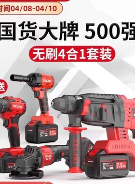 德力西气动充电式电锤电镐三用大功率混凝土锂电无线工业冲击电钻