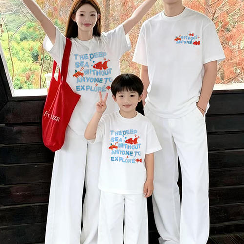 夏季纯棉亲子短袖T恤2026新款