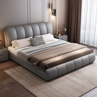 CBD官方北欧轻奢布艺床现代简约主卧1.8榻榻米双人床1.5高端小户