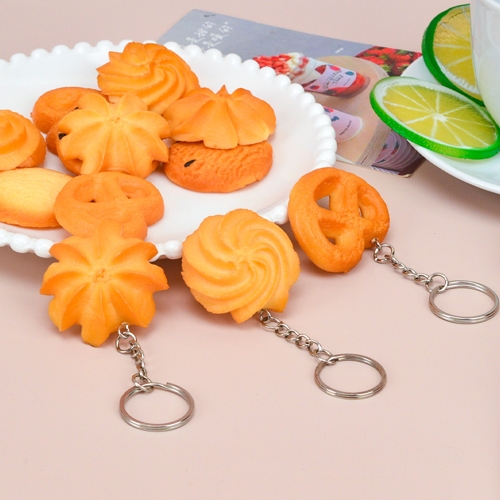 创意仿真食物挂件饼干模型蔓越莓曲奇饼干钥匙扣diy食玩配件挂饰