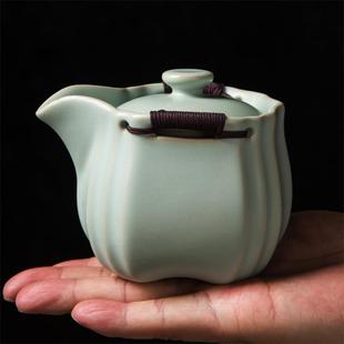 手工家用复古开片汝瓷单壶 汝窑茶壶防烫手抓壶大号陶瓷泡茶壶日式