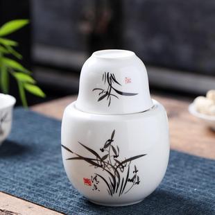 70年代老酒壶酒具二两陶瓷烫酒壶家用热暖酒器分酒器黄酒白酒杯