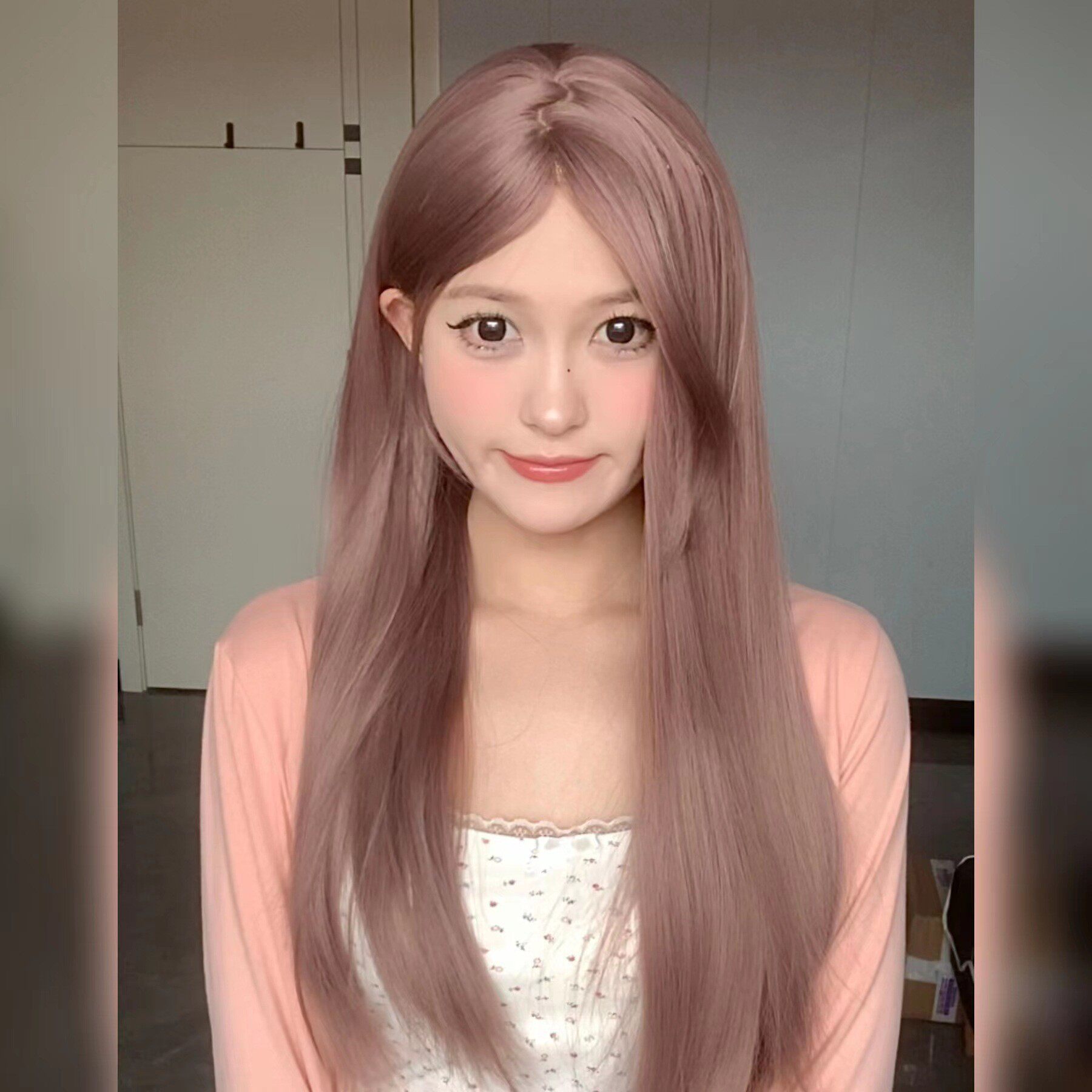 薄藤色假发女新款夏季轻薄2025