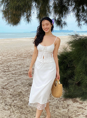 白色法式蕾丝朱莉套装