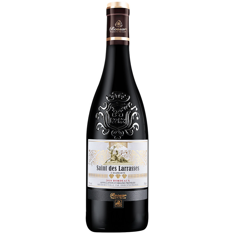 罗莎法国波尔多原瓶进口三钻AOP级干红葡萄酒750ml法国正品口粮酒