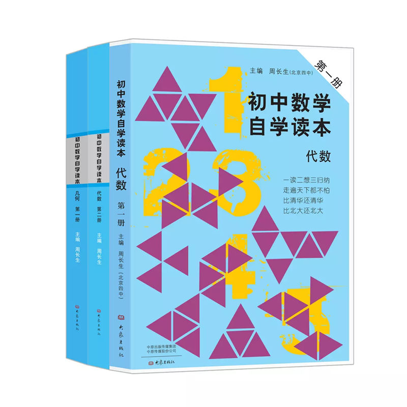 正版包邮 初中数学自学读本套装3册(代数册+代数第二册+几何册) 周长生 主编 9787534787027 大象