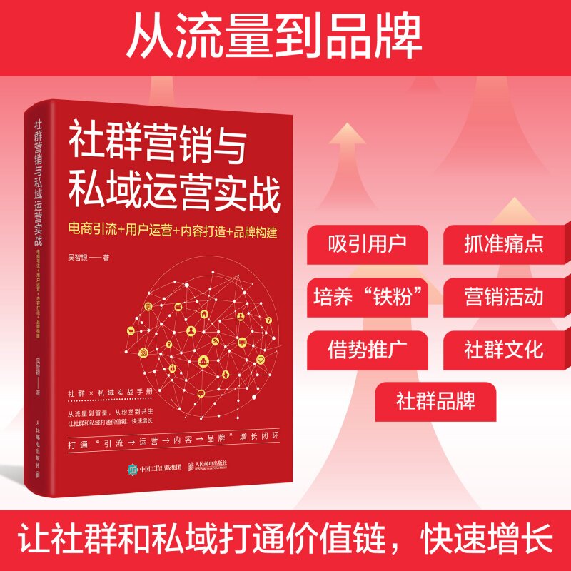 正版包邮 社群营销与私域运营实战：电商引流+用户运营+内容打造+品牌构建 吴智银| 9787115688682 人民邮电
