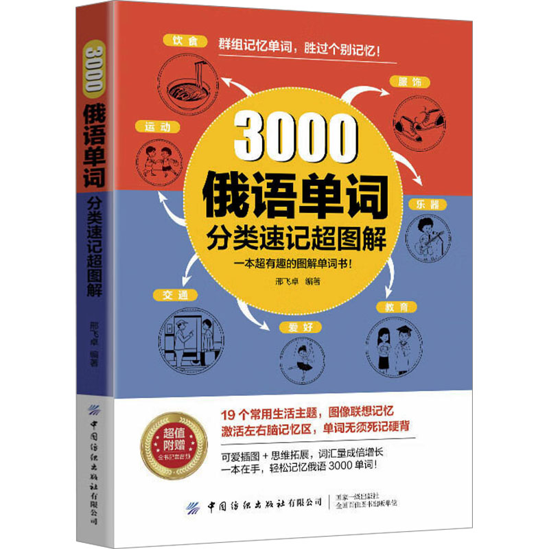 3000俄语单词分类速记超图解 小学生俄语入门 分类速记记忆 超图解直观易懂 3000词覆盖全 出版社 ISBN9787522923307