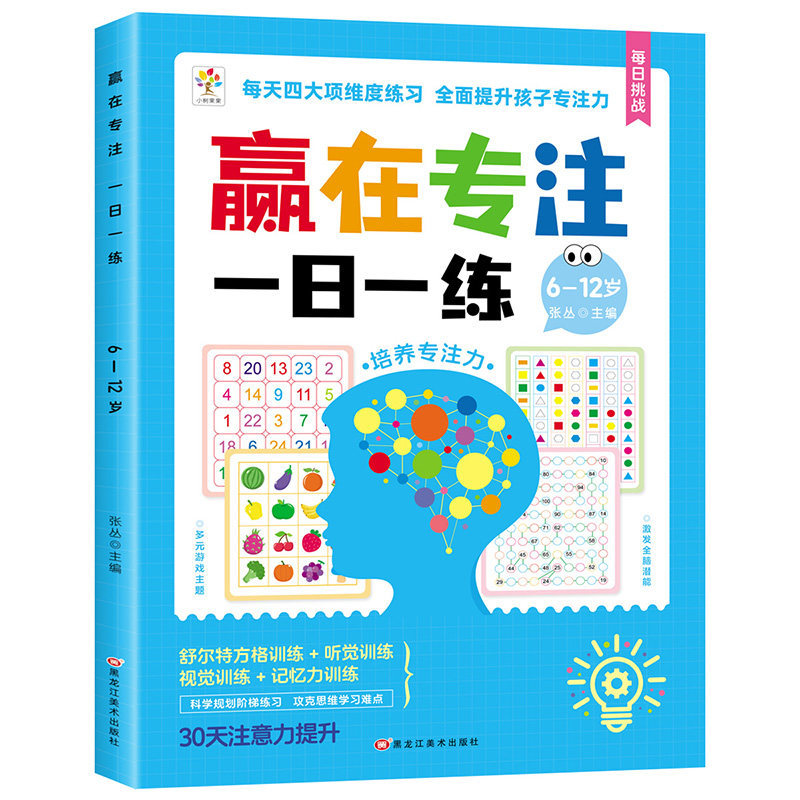 赢在专注一日一练 6-12岁 6-12岁专注力 每日练习计划 专注力训练教材 习惯养成指南 思维提升训练 科学训练方法 9787575505642