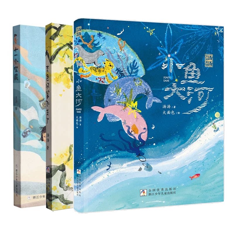 正版包邮 十一个宝藏+青色风筝飞走了+小鱼大河共3册 汤汤|绘画:大面包 9787559742247 浙江少儿