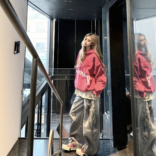 美式复古字母印花连帽卫衣女2026新款春秋宽松慵懒风oversize外套