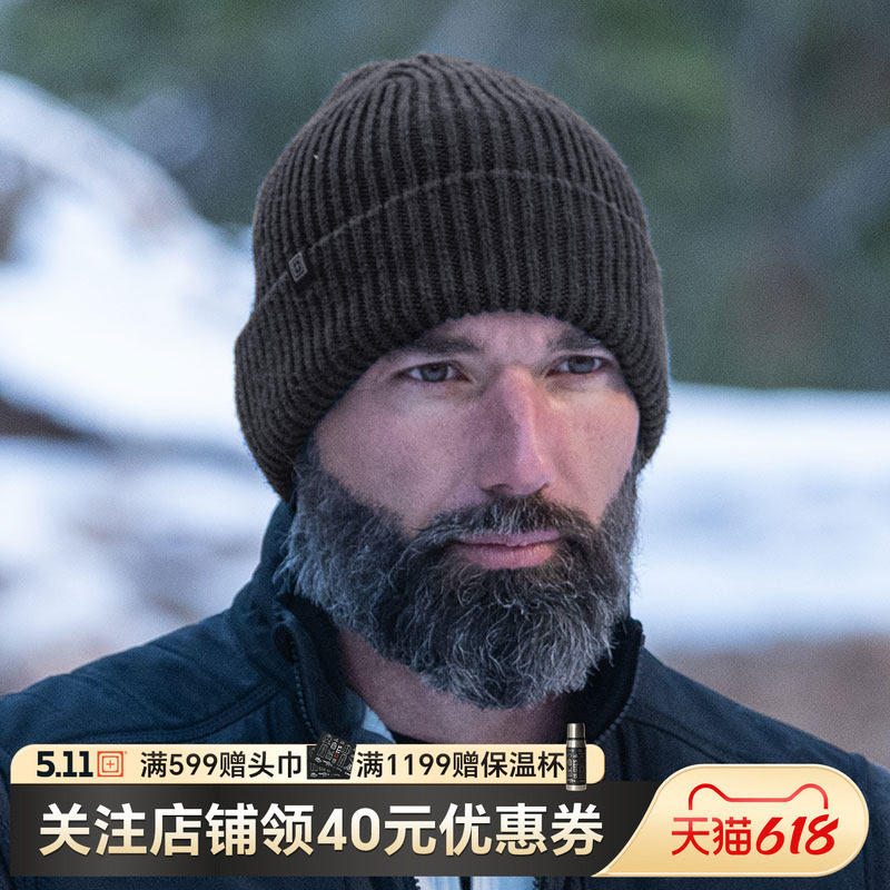 5.11男户外秋冬帽子511加厚保暖护耳针织帽89164