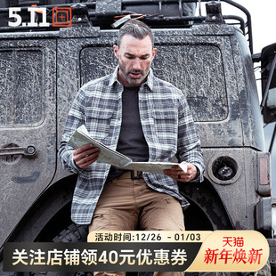 福利款 衬衣72532 男511春秋翻领格纹长袖 5.11休闲衣格子衬衫