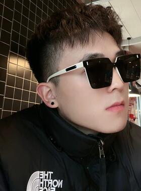 方形墨镜男款大脸男生网红级感痞帅潮防晒眼睛男士太阳镜开车用
