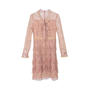 连衣裙优雅裙子蕾丝碎花显瘦时尚 秋季 AA0142333524 爆米花专属