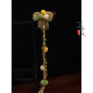 小山灵原创汉服香料搭配毛球发带头饰仙门小师妹古风可爱俏皮发饰