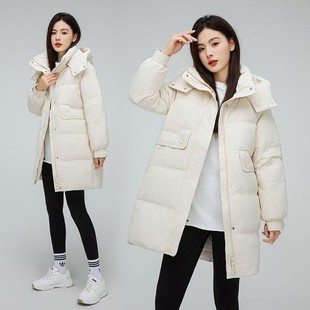 百搭高质量羽绒棉服冬季2024新款女中长款时尚宽松清仓保暖外套