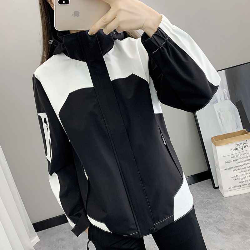 冲锋衣女春秋季新款百搭洋气韩版防风防水登山服运动户外风衣外套