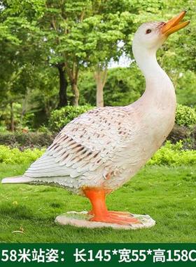 户外鸭子摆件玻璃钢大型仿真动物家禽模型番鸭麻鸭雕塑店门口装饰
