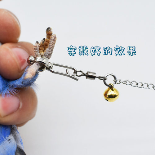 鹦鹉鸟脚环脚活扣开口环不锈钢鸟脚链轻便脚套足环八哥站架鸟环