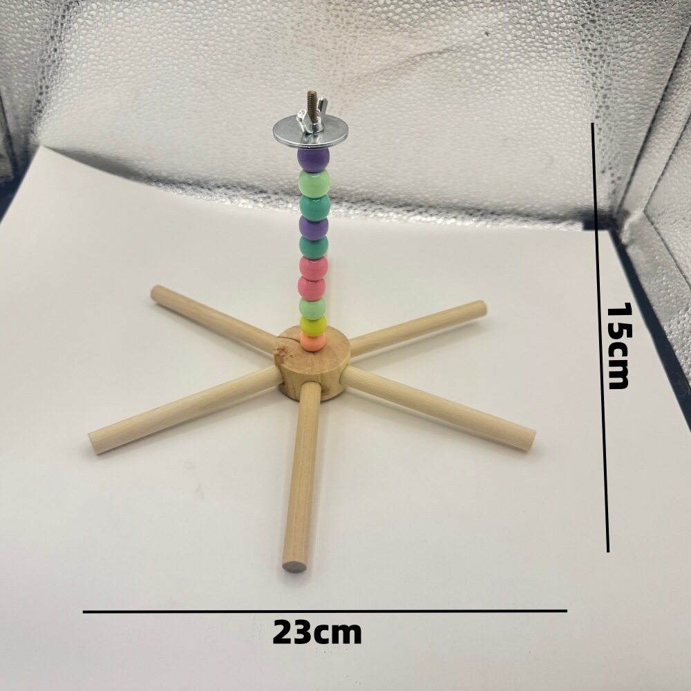 跨境热销鹦鹉鸟玩具彩色可旋转大风车秋千鹦鹉益智玩具鸟笼DIY批