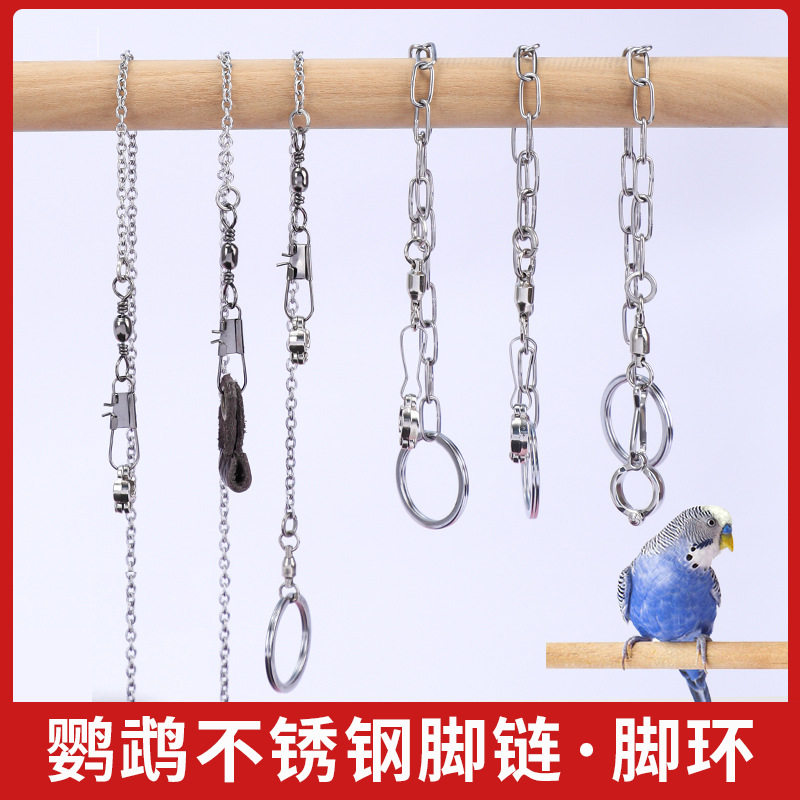 鹦鹉不锈钢脚链鸟用放飞绳防飞走虎皮牡丹玄凤小太阳开口合金脚环