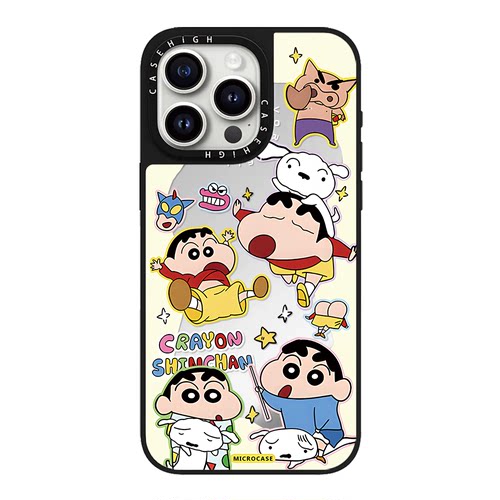 磁吸MagSafe环绕星星蜡笔小新适用iphone16pro手机壳17promax苹果15plus镜面保护套14日韩卡通13女可爱12