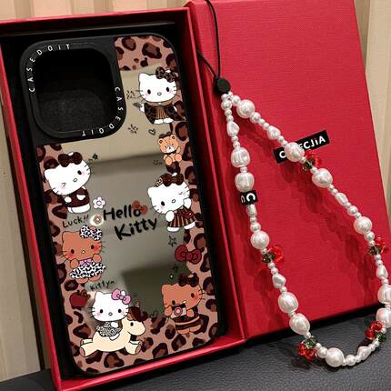 MagSafe磁吸豹纹Kitty猫适用iphone17手机壳16promax苹果15pro镜面14plus保护套13甜酷少女Air闺蜜12